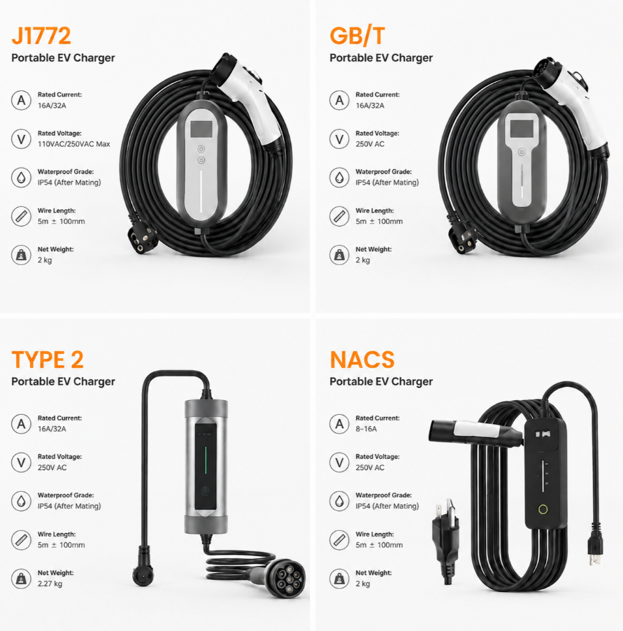Southwind portable EV charger options for distributor model selection