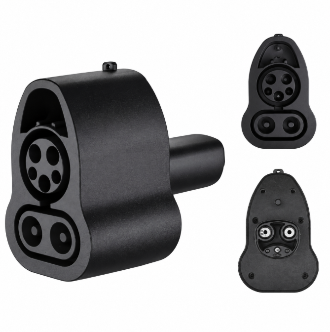 CCS1 to NACS DC Adapter 2.0 body and connector interfaces